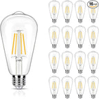 16 Pack LED Edison Bulbs 40W Equivalent, 4 Watt LED Filament Bulb, 2700K Soft Warm ST19 Light Bulb, 450LM E26 Vintage Bulbs for Ceiling Light Fixtures, Non-dim