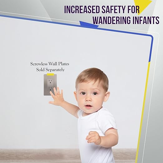 ENERLITES, Nickel Elite Series Decorator Receptacle Outlet Child Safe Tamper-Resistant, Self-Grounding, 2-Pole, Residential Grade, 15A 125V, UL Listed, 61501-TR-NK