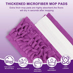 6 Pack Mop Refill Pads for PowerMop Multi-Surface and Wood Mop Pads Refill, Washable & Reusable Microfiber Spray Cleaning (Purple)