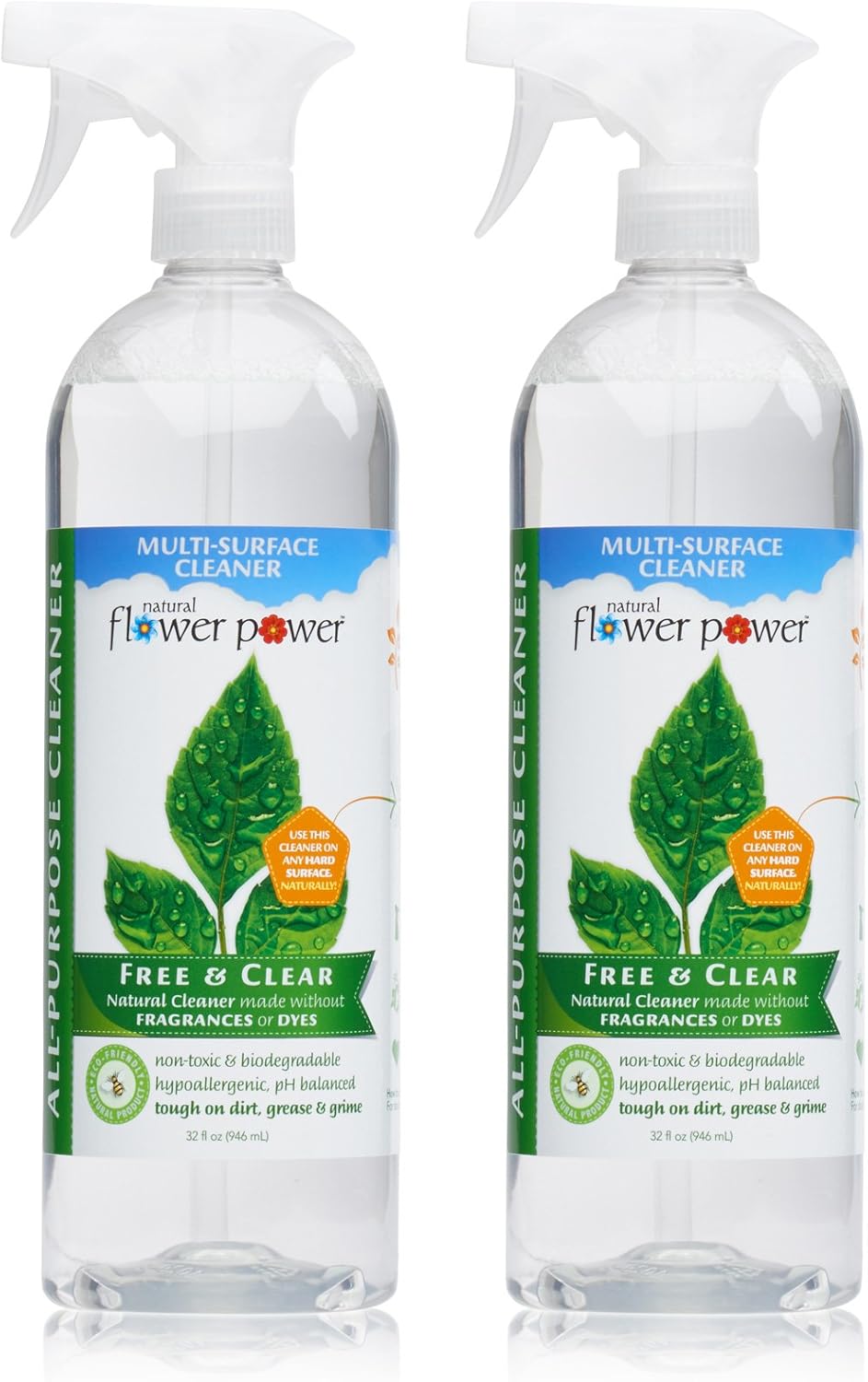 All-Purpose Cleaner Concentrate - Makes 32 Fl Oz Just Add Water - Multi-Surface Cleaning Spray, Non-Toxic, No Harsh Fumes or Chemicals, Child & Pet Safe - Free & Clear (Unscented)
