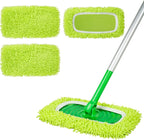 Reusable 100% Chenille Mop Pads Compatible with Swiffer Sweeper, Wet and Dry Flat mop Cover, 3 Pack Washable Pads for Surface/Hardwood Floor Cleaning (Mop is Not Included)