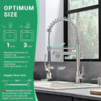 Fapully Commercial Kitchen Faucets with Pull Down Sprayer Brushed Nickel LED Single Handle Faucet for Kitchen Sink, Kitchen Faucet with Soap Dispenser and Deck Plack for 4 Hole