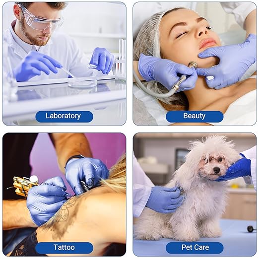 JMU XS Nitrile Gloves, Case of 1200, Powder-Free and Latex-Free Disposable Medical Exam Gloves