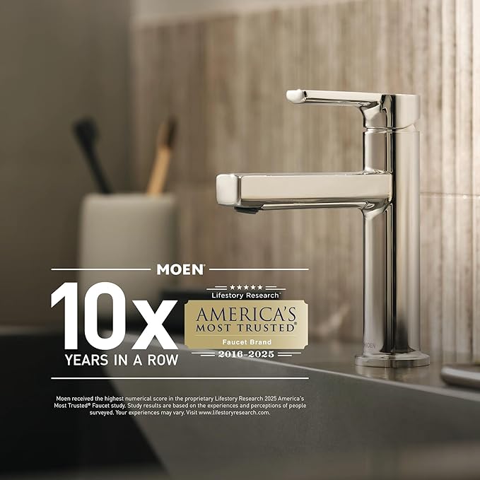 Moen 8559 Commercial Align M-Power Electronic Touchless Hands-Free Sensor-Operated Modern Bathroom Sink Faucet, Chrome