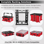 Upgraded Carbon Steel 2-Shelf Racking Kit, 48-22-8480 Compatible with Mil. Waukee Packout Shelf Wall Mount, 80 lbs Load Capacity, Extended 23-inch E-Track, 2-Shelf Compatible Mil. Waukee Packout