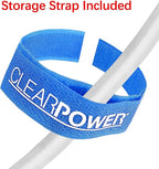 Clear Power 12 ft Indoor/Outdoor Extension Cord 16/3 SJTW, White, Water & Weather Resistant, Flame Retardant, 3 Prong Grounded Plug, CP10205