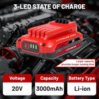 Upgrade 2-Pack 3.0Ah Batteries Replacement for Craftsman 20V Battery Compatible with Craftsman CMCB205 CMCB204 CMCB206 CMCB202 CMCB201 20V Cordless Power Tools﻿