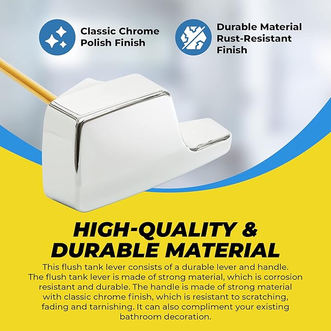 Qualihome TOTO Toilet Handle Replacement THU004-CP - Side Mount Toilet Handle Tank Flush Lever - Toilet Bowl Handles Side Mount - ELJER Toilet Handle Replacement - Chrome Polished