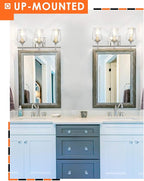 3 Light Bathroom Light Fixtures Over Mirror, 21 Inch Brushed Nickel Bathroom Vanity Lights, Modern Farmhouse Bath Wall Sconces with Clear Glass Shade, WL9167-3C