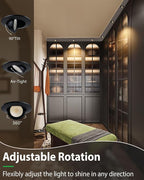 zouzai 2 Inch 5CCT Gimbal Black Led Recessed Lighting with Junction Box, 360°+90° Adjustable Led Recessed Lights, 2700K/3000K/3500K/4000K/5000K, 5W Eqv 50W, 550LM Brightness - ETL (Black, 1 Pack)