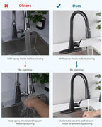 Hibbent Stainless Steel Pull Down Spray Head Replacement with 15 Adapters, NSF/ANSI/CAN 61 & CUPC Certified 3-Function Kitchen Faucet Nozzle Compatible with Moen, Delta, Kohler, Oil-Rubbed Bronze