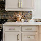 10 Pack 1-1/2 Inch Brushed Gold Cabinet Knobs - Round Drawer Knobs for Kitchen & Dresser Drawers