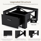 SKM 2-Pack 29" Washer & Dryer Pedestal Stand with Storage Drawer | Heavy-Duty Steel, 700LB Capacity | 14.3" Ergonomic Height, Black