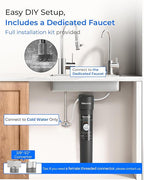 Waterdrop 15UB Under Sink Water Filter, Under Sink Water Filtration System for 2 Years, NSF/ANSI 42 Certified, Reduces PFAS, PFOA/PFOS, Lead, Under Sink Water Filter with Faucet, 19K Gallons