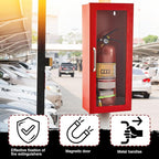 Zonon 2 Pcs Fire Extinguisher Cabinet Wall & Surface Mount 24-3/4 H x 10-1/4 W x 6-3/4 D Steel Fire Extinguisher Box Holder Case with Handle for Indoor Outdoor