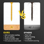 Wood Screws 2-1/2 Inch, FIXLINK Deck Screws #10 x 2-1/2", 50pcs Epoxy Coated, T25 Star Bit Above 1500 Hour Salt Spray Coating Outdoor Decking Screws Excellent Rust Resistant for Outdoor Wood Fence