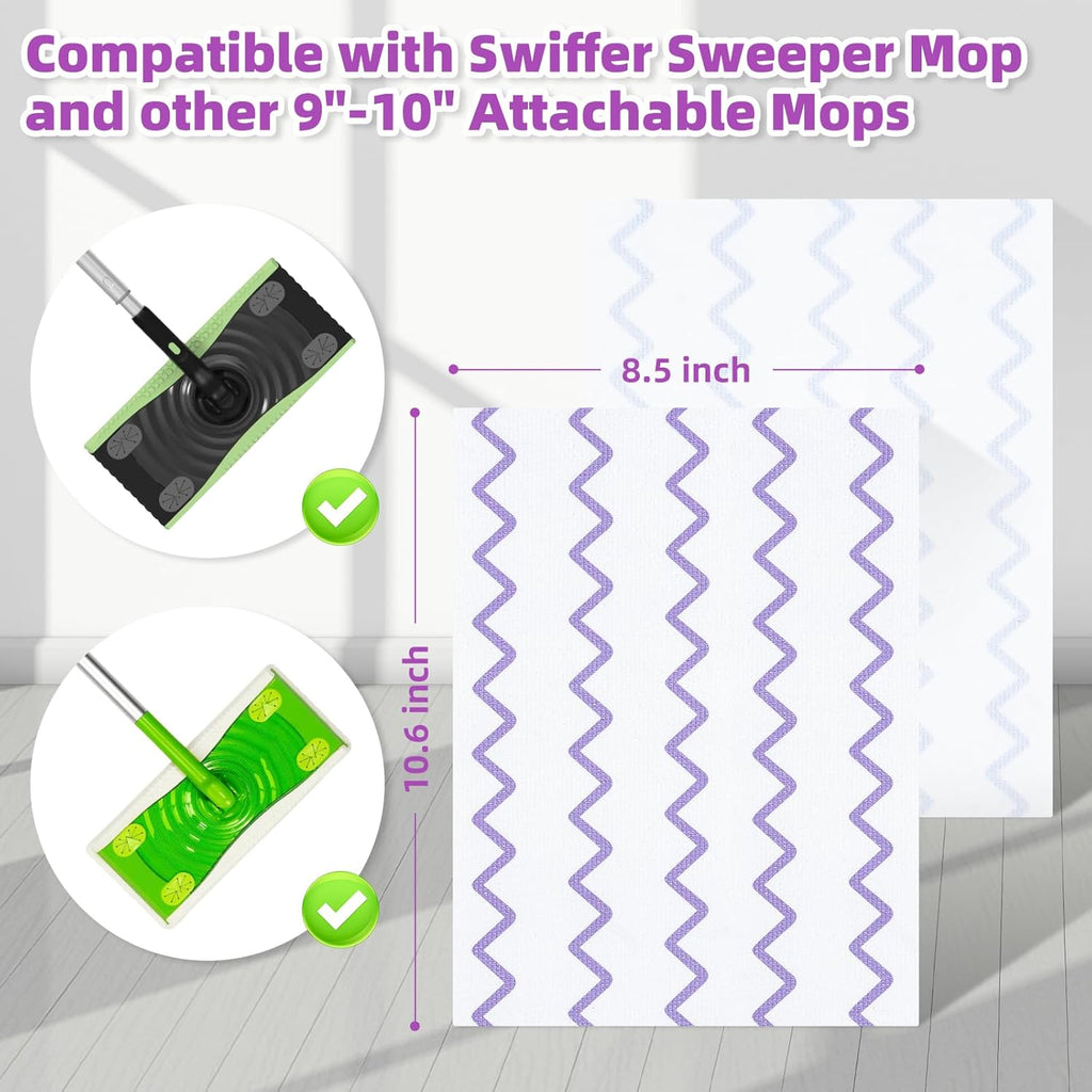 24 Pack Microfiber Mop Pads Compatible with Swiffer Sweeper Mop, Reusable & Disposable Replacement Pads for Wet & Dry Use, Sweeper Refills for Multi-Surface Floor Cleaning