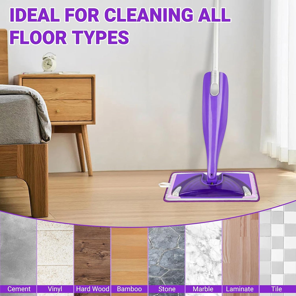 Reusable Mop Pads Compatible with Swiffer WetJet Mop, SealUncle Washable MicrofiberDry Wet Mopping Refill for 10"- 12" Spray Mops,All Purpose Floor Cleaning,6 Pack