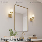 Vanity Lighting Fixtures with White Frosted Glass Gold Wall Lamp for Bathroom Mirror Bedroom, Living Room, Kitchen Cabinet, Washroom Porch T001GD-L1