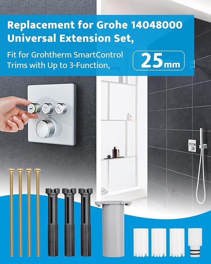 Replacement for Grohe 14048000 Universal Extension Set，Fit for Grohtherm SmartControl Trims，25MM Universal Extension Set