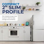 Step Ladder 2 Step Folding, Decorative - Beautiful Gray Wood & Silver Aluminum, Ultra Slim Profile, Anti Slip Steps, Sturdy-Portable for Home, Office, Kitchen, Photography Use,by SORFEY