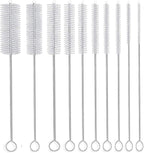 Long Straw Brush, Nylon Pipe Tube Cleaner 8-ihch 10 Different Diameters Set of 10