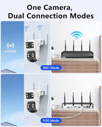 【2-Way Audio & Auto Tracking】 4MP PTZ Security Cameras Wireless Outdoor, Wireless Outdoor Security Camera System, Home WiFi Video Surveillance DVR Kits