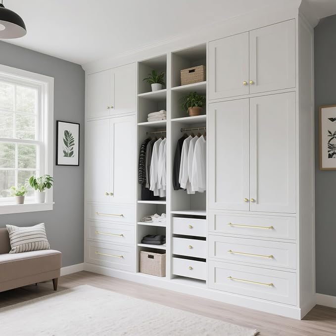 3 Pack 12.6 Inch(320mm) Hole Center Modern Brushed Gold Cabinet Pull Handle Timeless Vanity Drawer Pull Handle Classic Cabinet Hardware for Kitchen Dresser Bathroom, Screws Included, B-Gold(12.6x3)