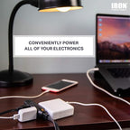 Iron Forge Cable 6 ft Flat Plug Black Extension Cord with 3 Outlets - 16/3 SJTW 3 Prong Indoor Extension Cord with Multiple Outlets