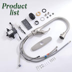 APPASO Touchless Kitchen Faucet Brushed Nickel with Pull Down Sprayer, Motion Sensor Activated Hands-Free Kitchen Faucet, Single Handle Smart Kitchen Sink Faucet