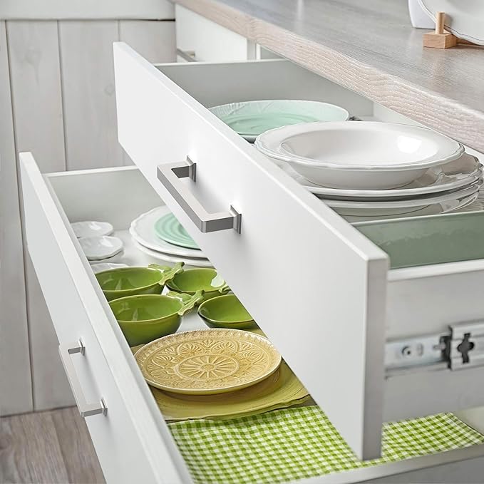 FILTA 3.75 Inch(96mm) Hole Centers Brushed Nickel Cabinet Pulls(Set of 10),Silver Cabinet Pulls Zinc Alloy Kitchen Cabinet Handles Cabinet Hardware for Cabinets Cupboard Drawer