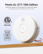 SITERWELL Smoke Detector, Hardwired Interconnected Smoke Detector, Photoelectric Smoke Alarm with 9V Backup Battery, Fire Alarm with Test/Silence Button, UL217-10th Listed, GS562A, 10 Packs