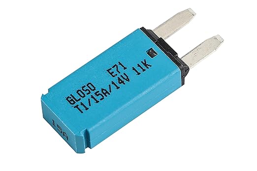 GLOSO Circuit Breaker 2.8 mm Automatic Mini ATM 15Amp Circuit Breakers Auto Reset (T1) - 1 Pack (15A) E71