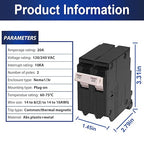 20 Amp 2-Pole Circuit Breaker, Type 3/4-Inch Plug-On Molded Case Circuit Breaker, 120/240V, Thermal Magnetic, 10-Yr Warranty