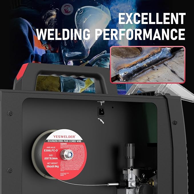 YESWELDER Stainless Steel Flux Cored MIG Welding Wire, E308LFC-O .035-Diameter, 2-Pound, Strong ABS Plastic Spool Welding Wire