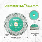 Tile Saw Blade 4-1/2" Diamond Blade 115mm for Cutting and Grinding Ceramic Tile Porcelain Marble Granite