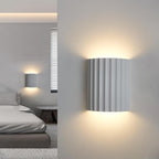 White Gypsum Modern LED Wall Sconces Wall Lighting Set of 2, Indoor Hardwired Walls Mount Light Fixtures Up Down Lamp for Hallway Bedroom Living Room Dining Room【Bulbs Included】