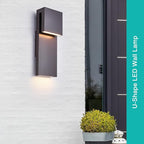 Modern Outdoor Indoor Integrated LED Wall Sconce, 2-Light Total 17W,Bronze Finish,1600 Lumens,3000 Kelvin,90 CRI, Dimmable,Input 120-277V,Weatherproof for Global Front Porch Decor Use.