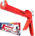 DIYSELF Caulk Gun No Drip, Heavy Duty Caulking Tool, 10:1 Thrust Ratio, Hand Caulking Gun for 10 oz Cartridges, Silicone Gun Compatible with Sealant, Acrylic, Latex, Adhesive, Butyl & More (Red)