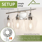 Vanity Bathroom Light, 3-Light Bathroom Light Fixtures Over Mirror, Silver Vanity Lights for Bathroom with Clear Glass, Modern Wall Lamp for Cabinet Hallway, Bedroom