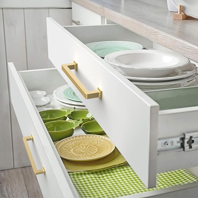 FILTA 5 Inch(128mm) Hole Centers Gold Cabinet Pulls(Set of 10),Gold Cabinet Pulls Zinc Alloy Kitchen Cabinet Handles Cabinet Hardware for Cabinets Cupboard Drawer