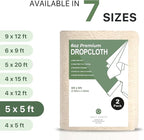 Canvas Drop Cloth Salt Earth Pack of 2 Reusable Cloth for Outdoor & Indoor, 100% Recycled Cotton Nature Friendly, All purpose Washable Cotton Canvas Cover for Painter Floor & Furniture Protection(5x5)