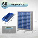 60 Drawer Tool Storage Cabinet with ABS Drawers, Bolt and Nut Organizer Parts Box, Hardware Shelving Unit for Garage and Workshop