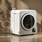 HOMCOM 120V Portable Clothes Dryer, 1300W Compact Front Load Laundry Dryer Machine 3.3 Cu. Ft. with Stainless Steel Tub & 4 Automatic Drying Mode for Apartment, RVs, Dorms, White