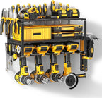 Power Tool Organizer Wall Mount - 200Lbs Load 3 Layers Storage Rack with 4 Drill Holders for Drills Cordless Tools. Heavy Duty Iron Garage Tool Organizer Storage for Workshop Shed Pegboard Basement