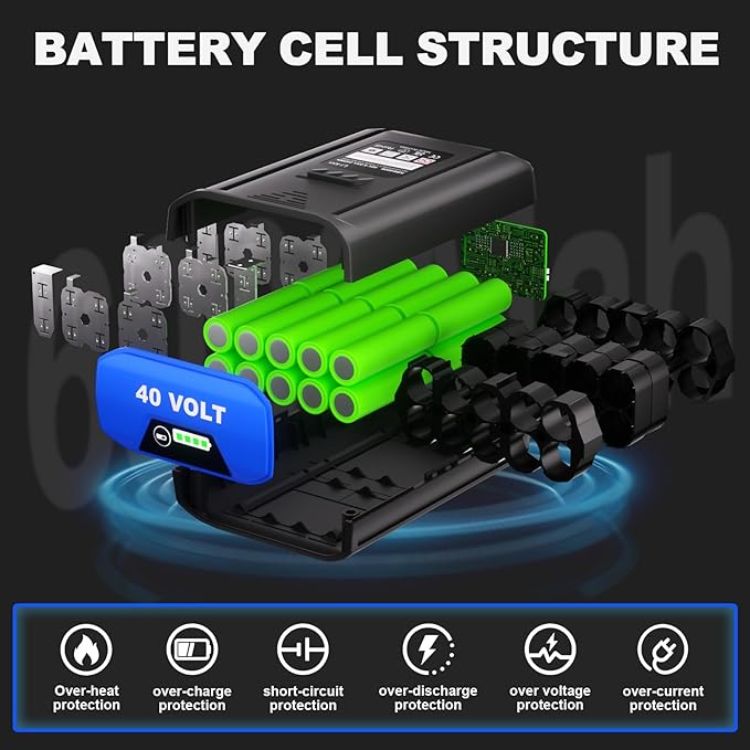 【Upgraded】 CaliHutt 40V 6.0Ah Replacement Battery for Kobalt 40V MAX Battery 2540C-06 High Capacity Lithium-ion Batteries KB440-03 KB2540C-06 KB640-03 KB240-06 for Cordless Power Tools