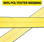 Flat Hook Ratchet Straps-Tie Down Straps Heavy Duty-2 Inch x 27 Feet-Weather Resistant Strap -3,333 Pound Working Load Limit-for Flatbed, Truck, Trailers Pickup(4 Pack) Yellow