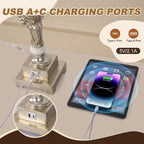 33'' Touch Control Table Lamp Set of 2, 3-Way Dimmable Buffet Lamps with USB A+C Ports and White Shade, Silver Leaf Finish Nightstand Lamps for Living Room Bedroom Office Study Dinning (Bulb Included)