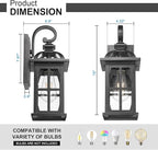 Darkaway Outdoor Wall Lights, Exterior Light Fixture with Seeded Glass, Aluminum Anti-Rust Exterior Lights Sconces Lighting for House Porch Yard Hallway Doorway Garage