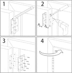 Rounded Door Hinges 3-1/2" x 3.5 inch, 5/8 Radius, Matte Black 3 ½ Inch 6 Pack